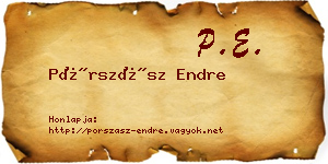 Pórszász Endre névjegykártya